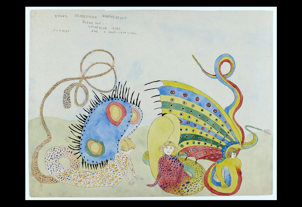 Henry Darger, Young Rebonna Dorthereans  Blengins - Catherine Isles, Female, One whip-lash-tail, 1920 – 1930 